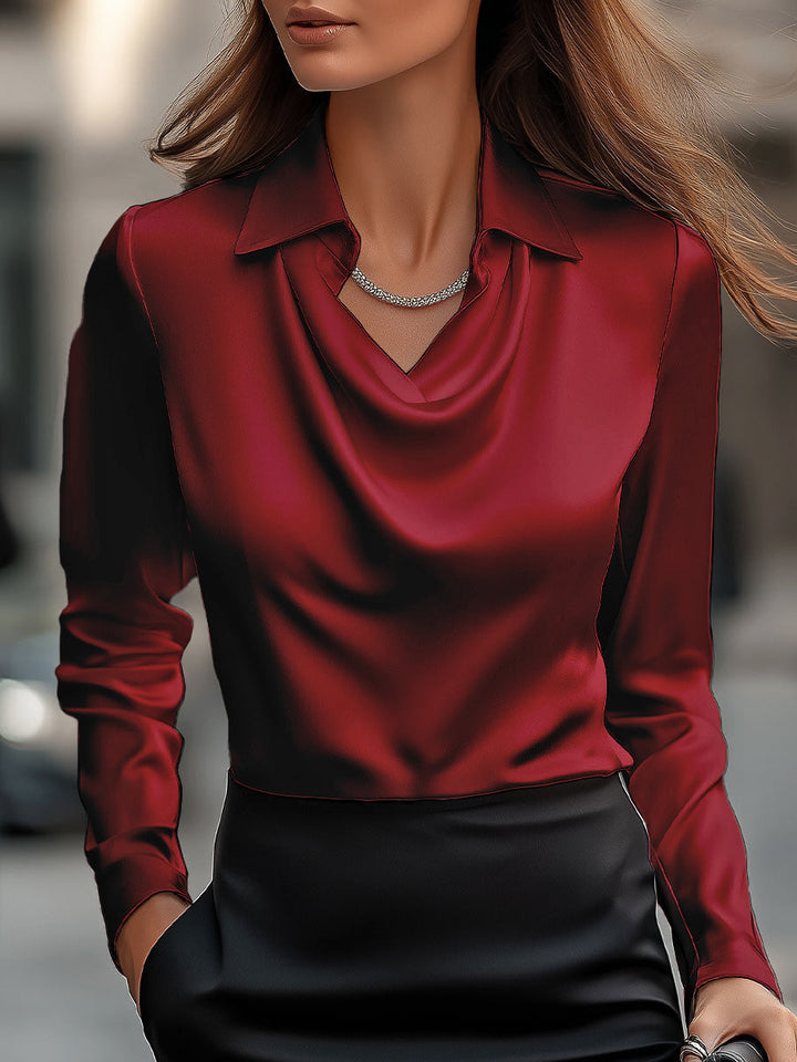 Chic Black Silk Top with Asymmetrical Hemline