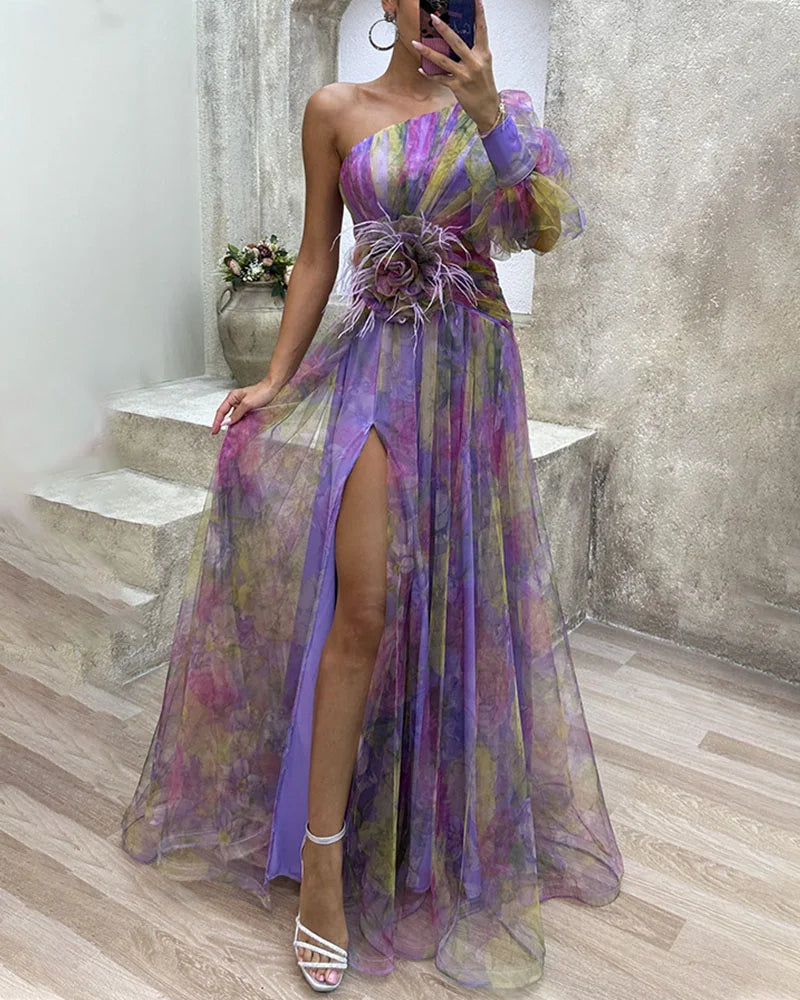 Orit™ | Off-Shoulder High Slit Evening Gown