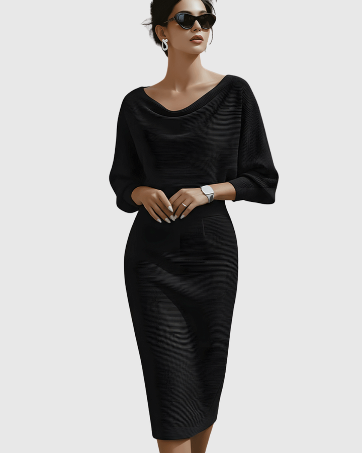 Ismeria | Ivory Flowing Batwing Midi Dress