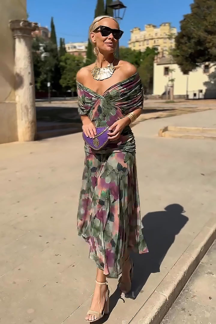 Emily | Chic Off-Shoulder Midi Dress