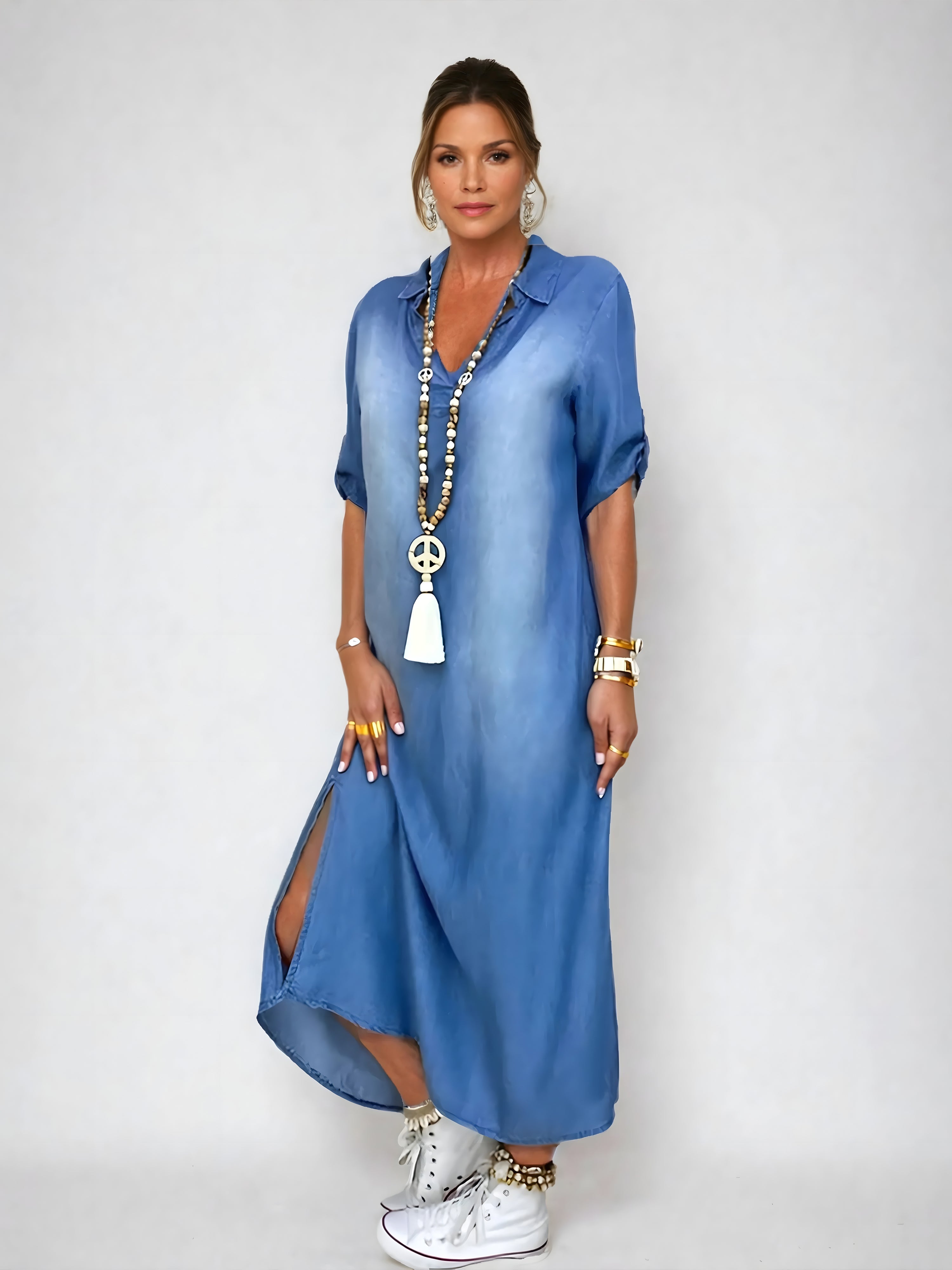 Isabella™ | Elegant Linen Midi Dress