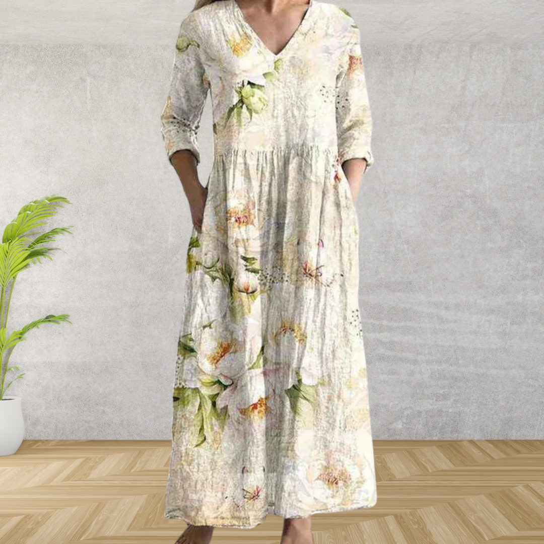 Serena™ | Chic Botanical Maxi Dress