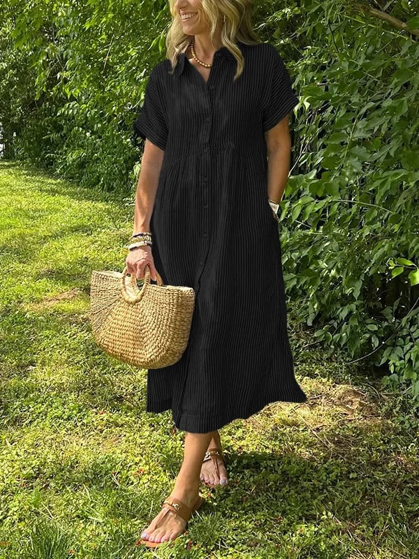 Ishka™ | Checkered Shirt Dress