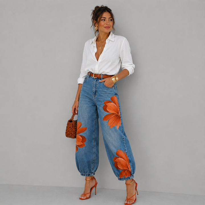 Daniela | Floral Denim Jeans