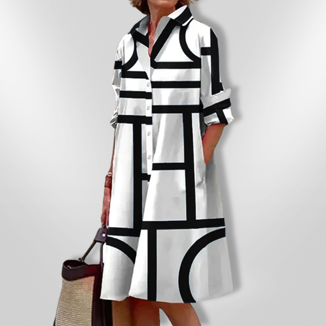 Elara™ | Abstract A-Line Dress