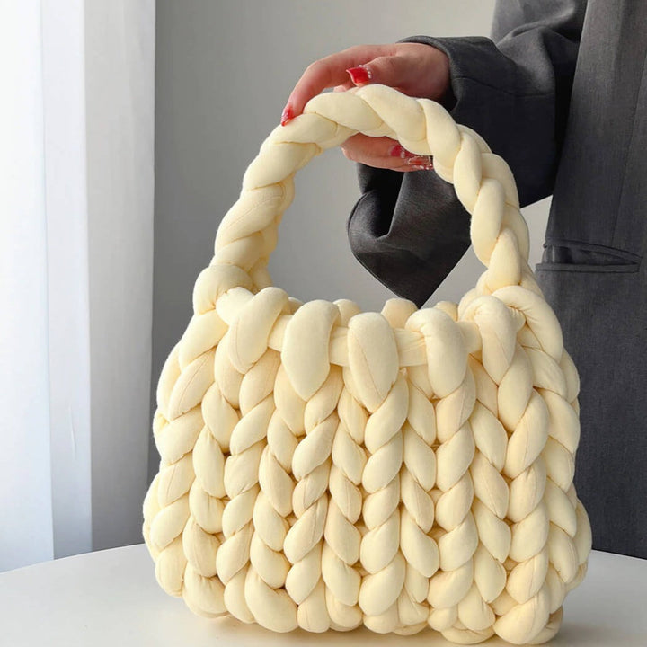 Diana | Cream Mini Chunky Knit Bag