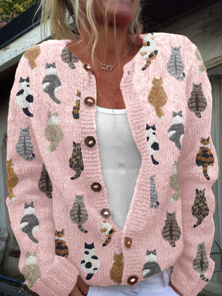 Clara | The Cat Print Cardigan