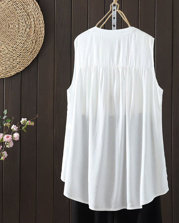 Shilika - Sleeveless Top with Floral Pattern