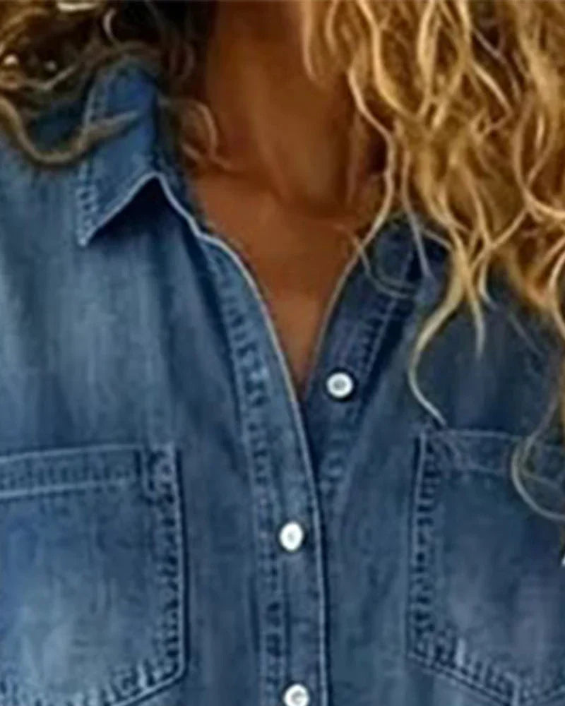 Paola | Denim Jumpsuit with Front Buttons