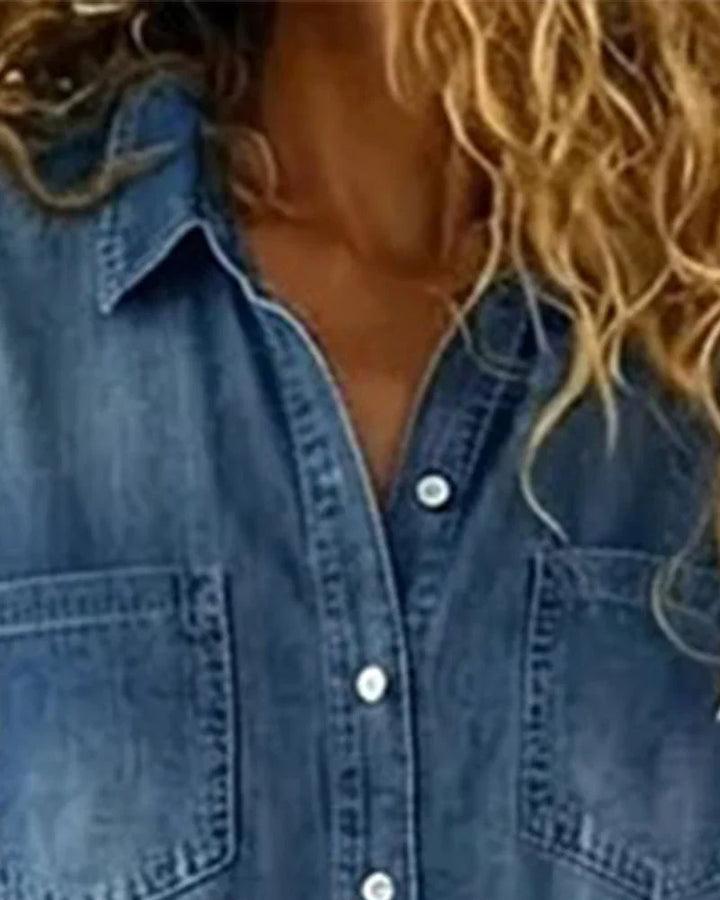 Paola | Denim Jumpsuit with Front Buttons
