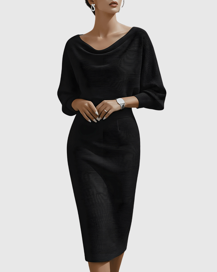 Ismeria | Ivory Flowing Batwing Midi Dress