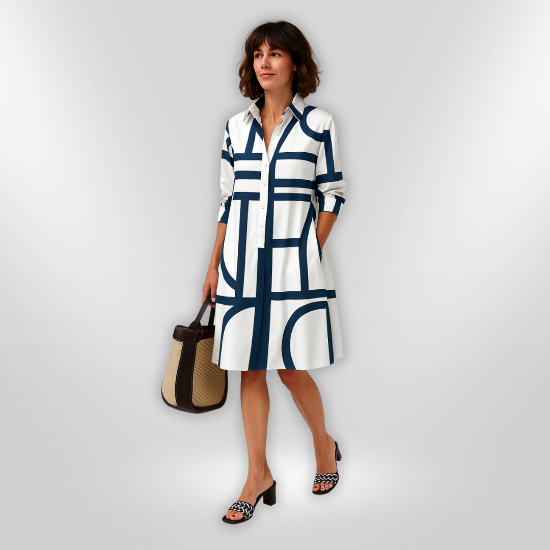Elara™ | Abstract A-Line Dress