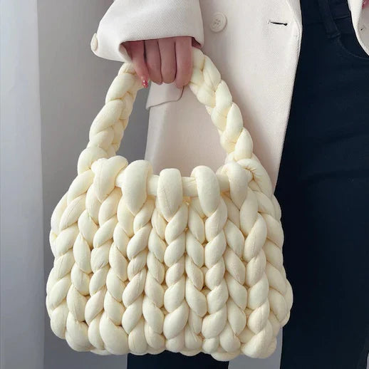 Eleanor | Green Mini Chunky Knit Bag