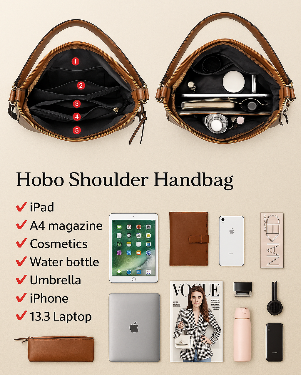 Victoria | Luxury Leather 3-Piece Bag Set