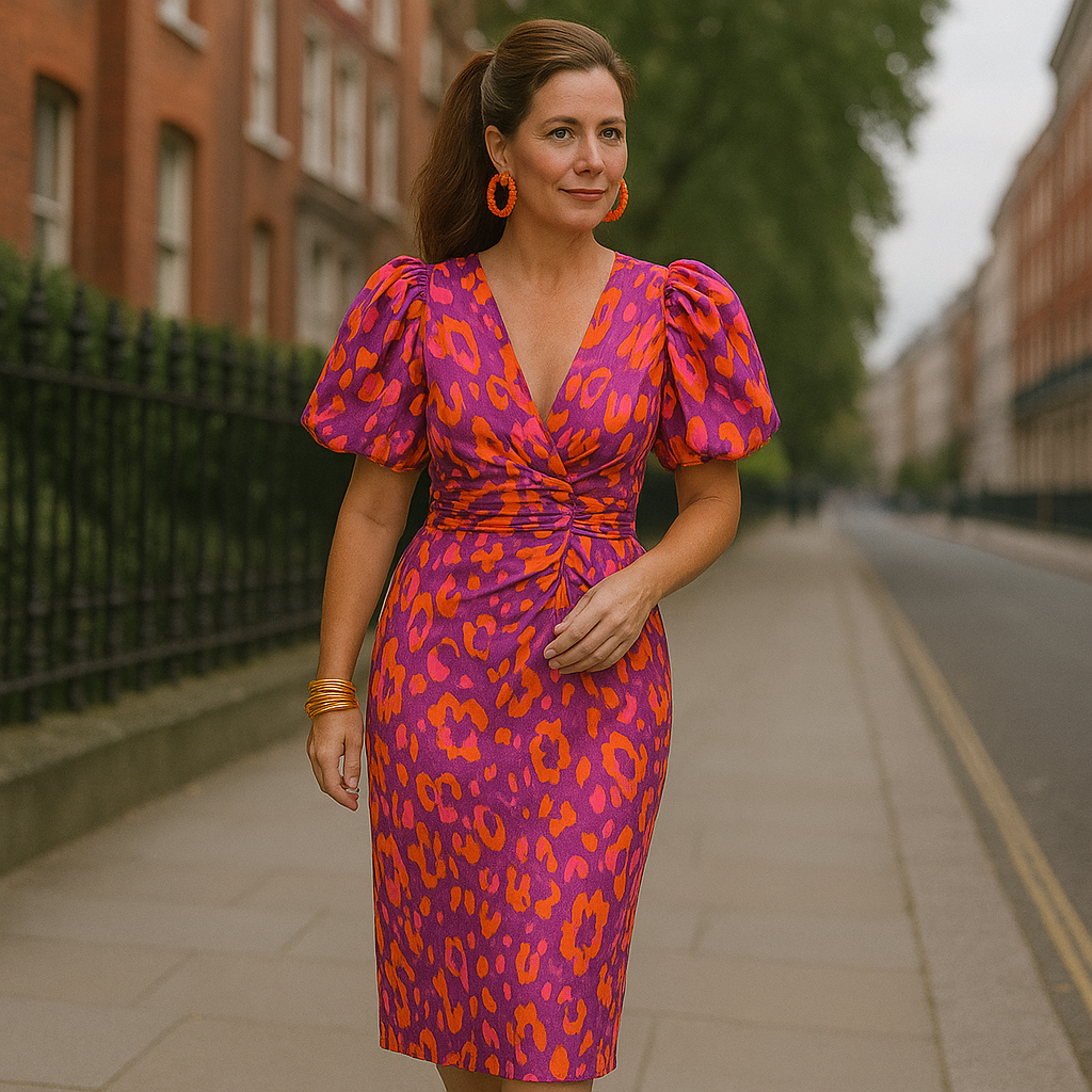 Oranit™ | Vibrant Print A-Line Dress
