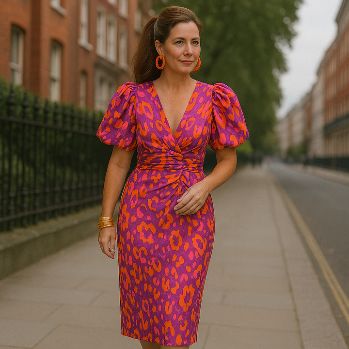 Oranit™ | Vibrant Print A-Line Dress