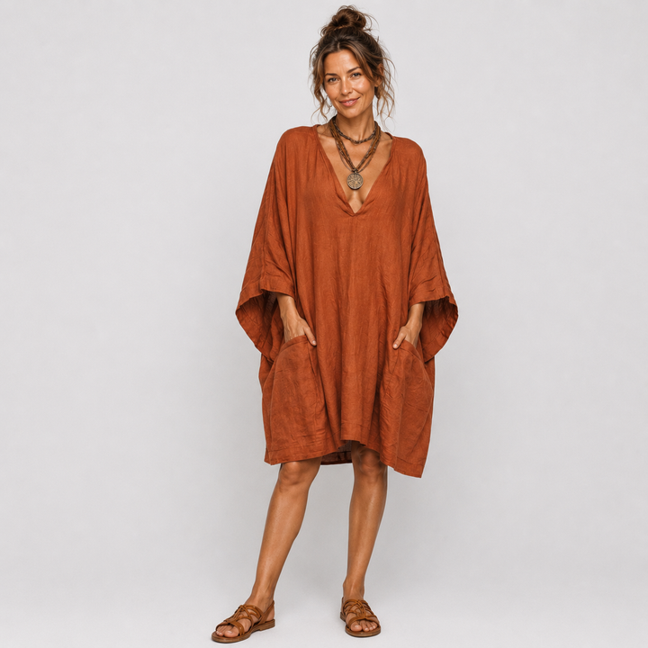 Eléa | Oversized V-Neck Dress