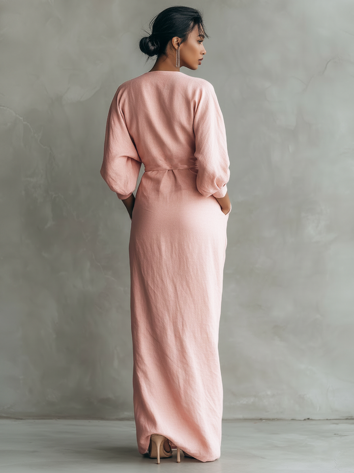 Maxi Dress With V-Neck Line
