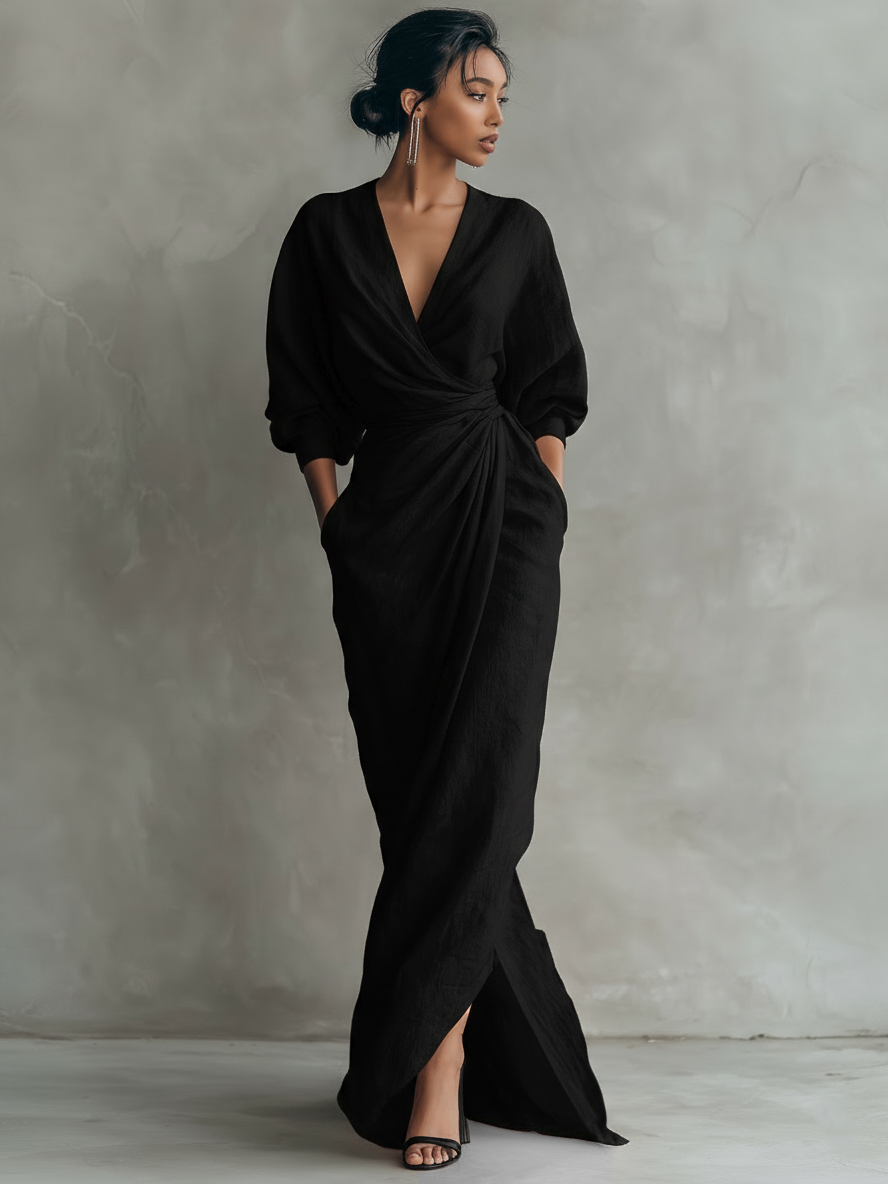 Maxi Dress With V-Neck Line