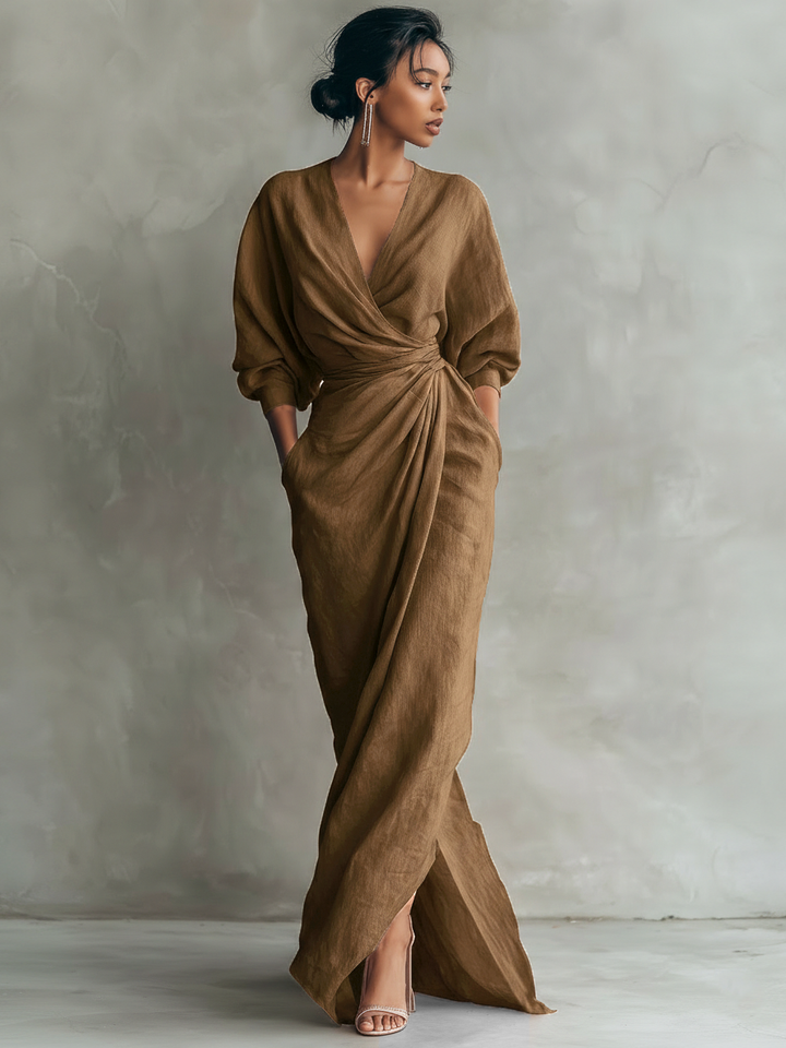 Maxi Dress With V-Neck Line