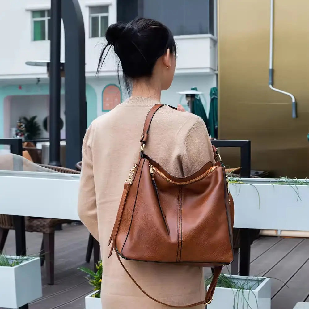 Vivian | Leather Hobo Bag + FREE Pouch Wallet
