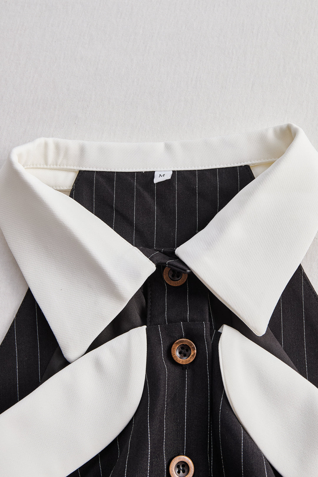 Plaid Blouse With Contrasting Cuffs And Button Closure