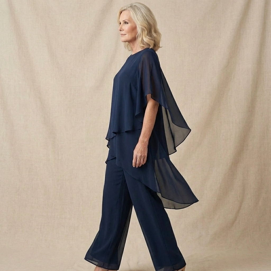 Jasmine | Flowing Blouse with Wide-Leg Trousers