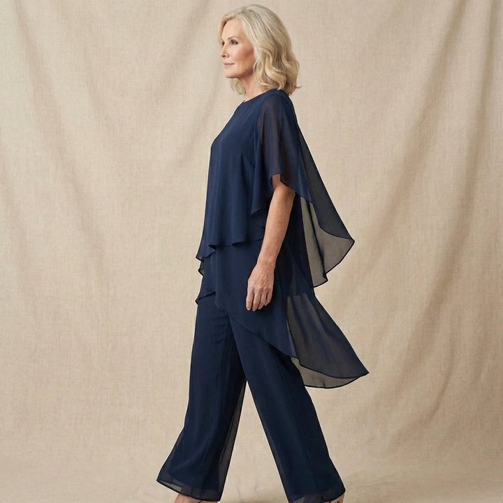 Jasmine | Flowing Blouse with Wide-Leg Trousers