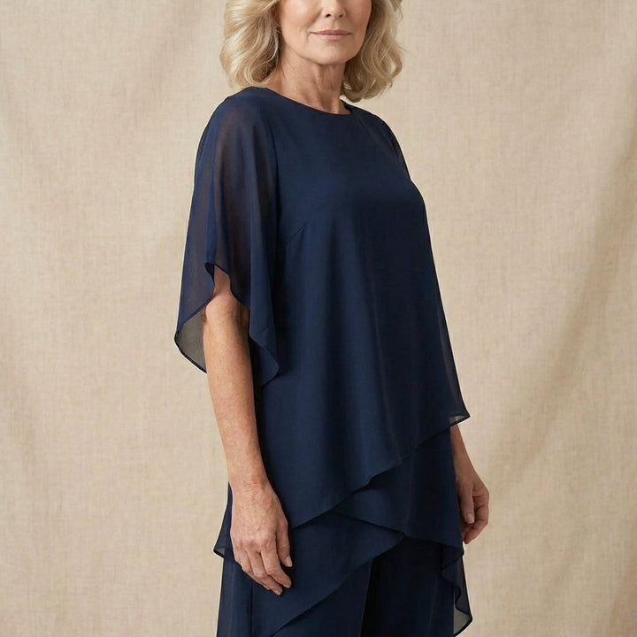 Jasmine | Flowing Blouse with Wide-Leg Trousers