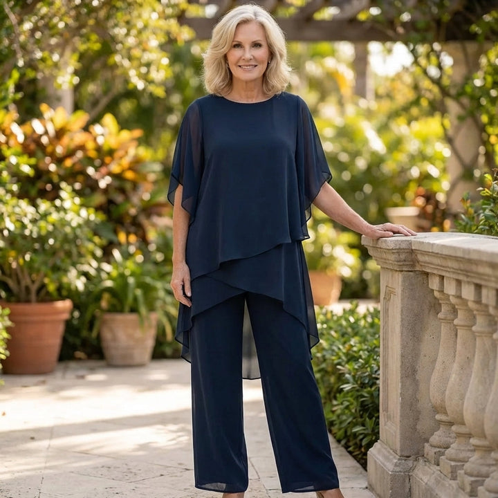 Jasmine | Flowing Blouse with Wide-Leg Trousers