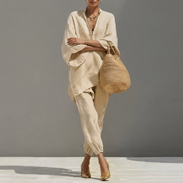 Marina | Women's Casual Two-Piece Set with V-Neck