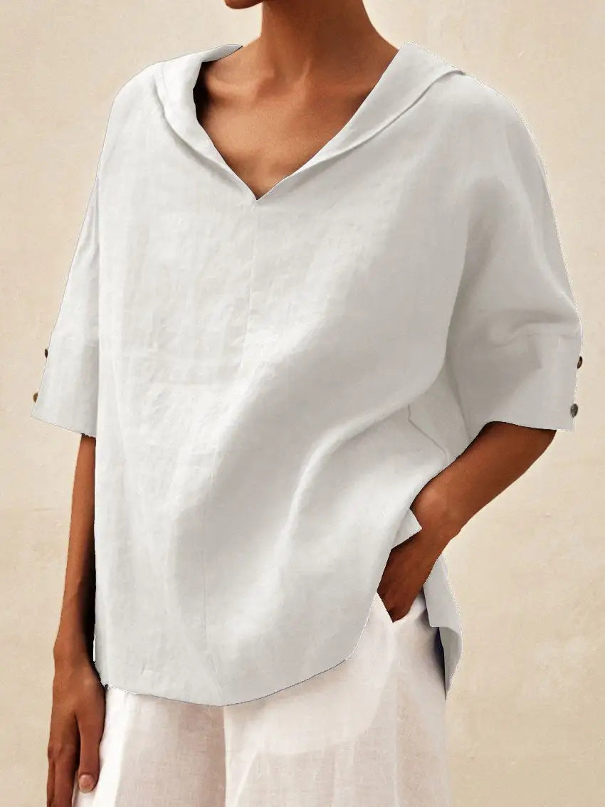 LOLA - Classic Cotton Crew Neck Top