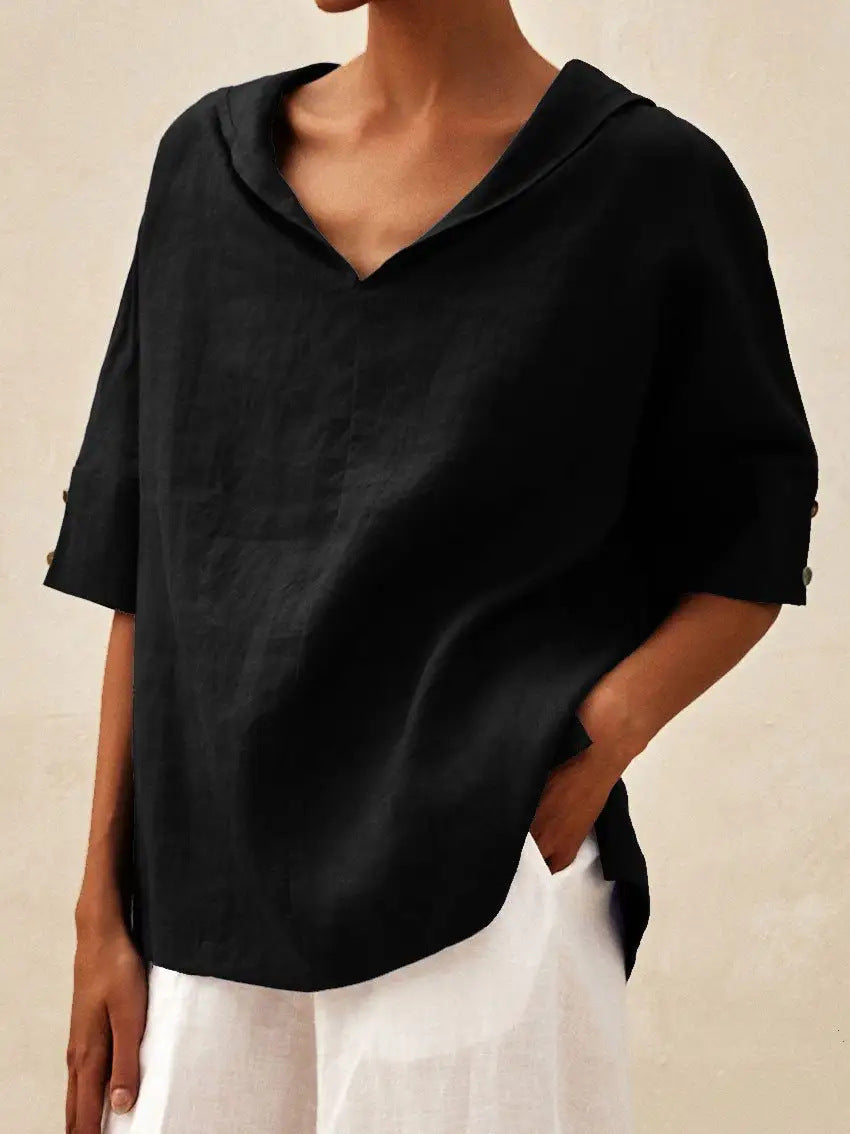 LOLA - Classic Cotton Crew Neck Top