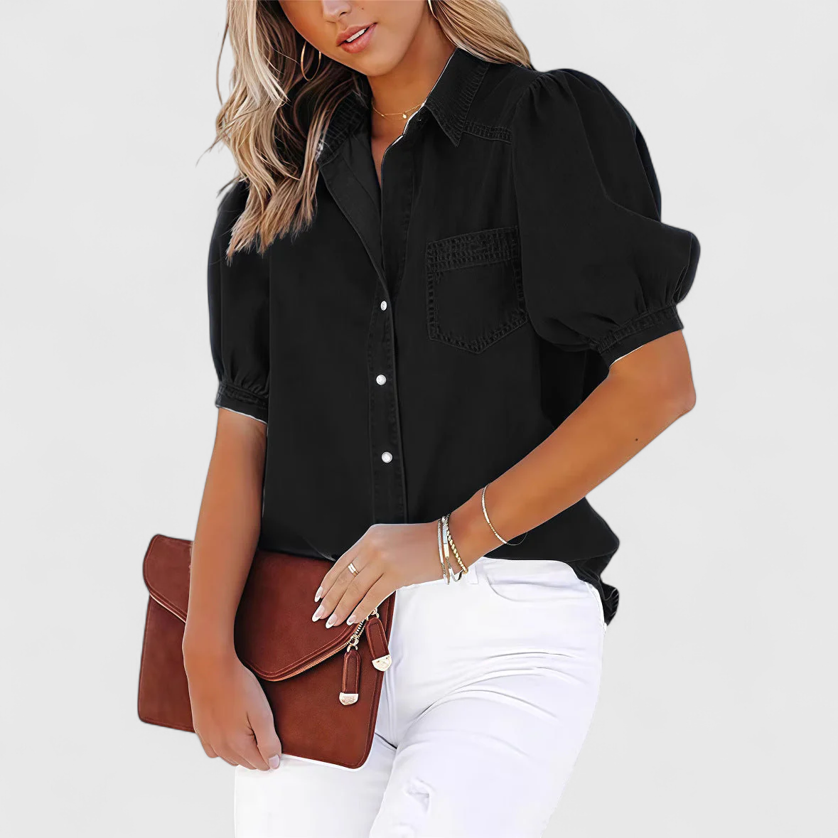 Clara - Comfortable Top with Balloon Sleeves