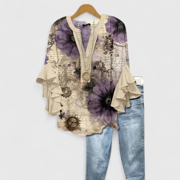 Aurelia | Frill Sleeve Eye-Catching Top