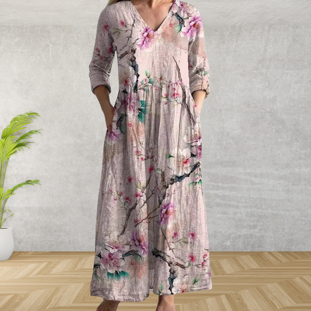 Serena™ | Chic Botanical Maxi Dress
