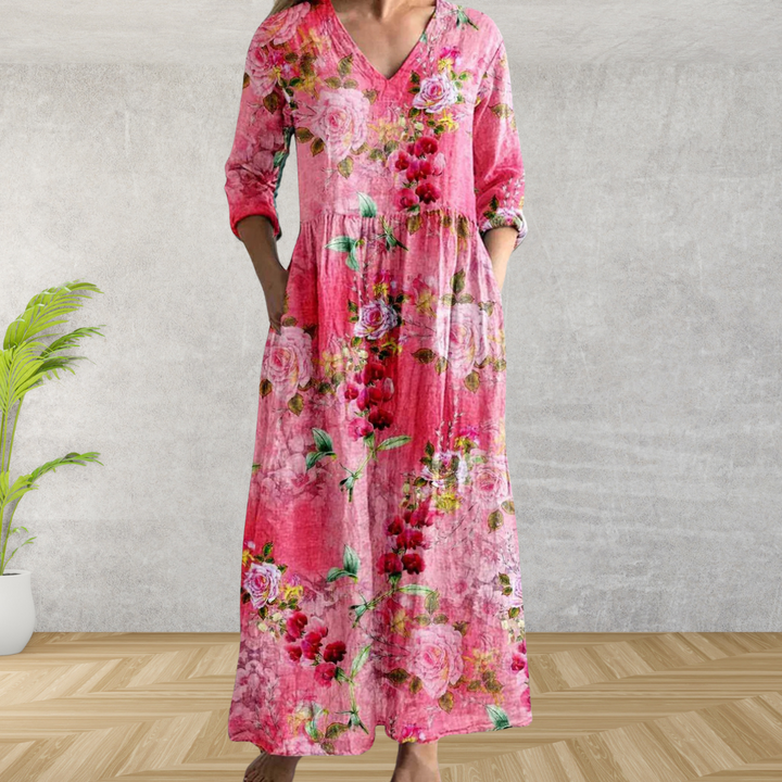 Serena™ | Chic Botanical Midi Dress