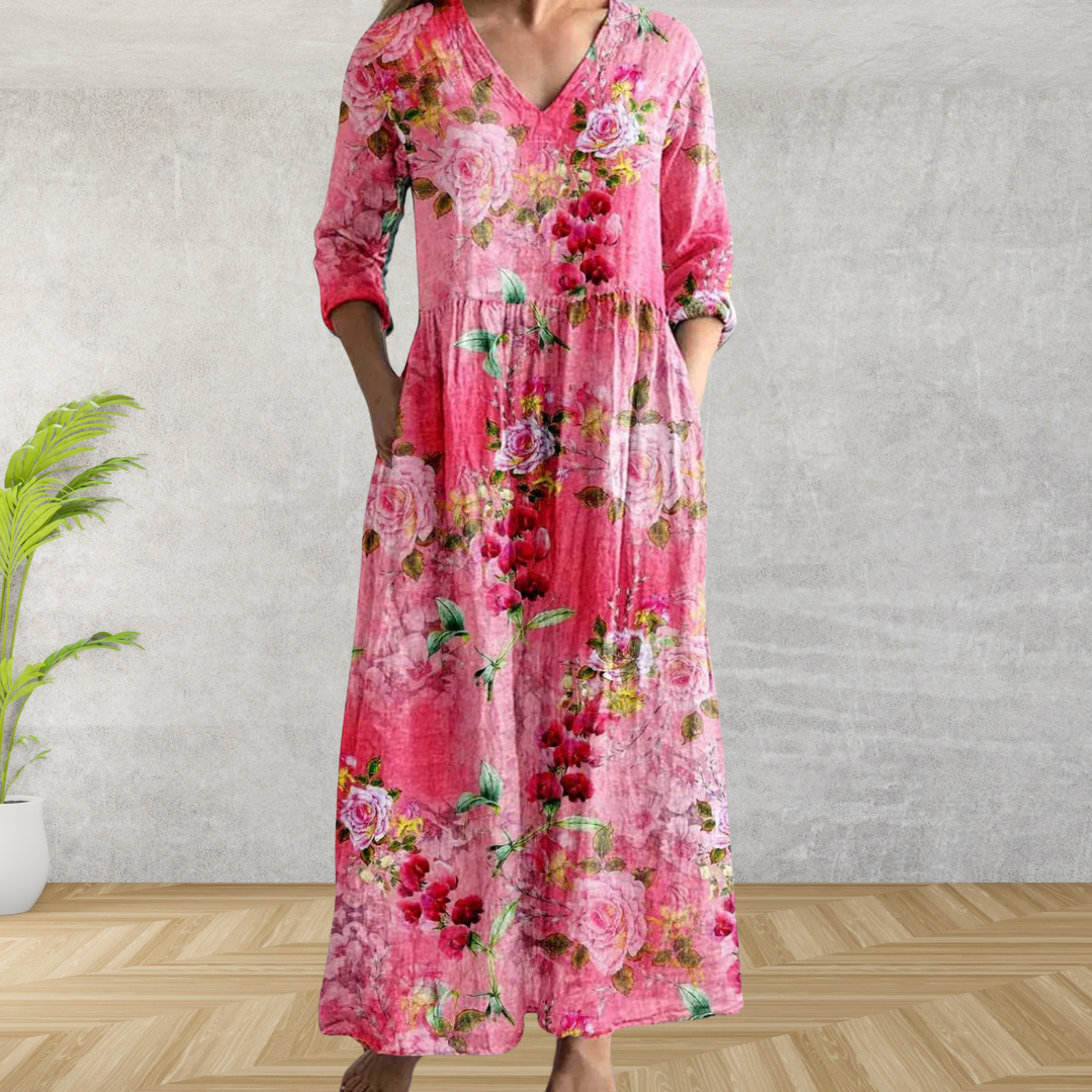 Serena™ | Chic Botanical Maxi Dress