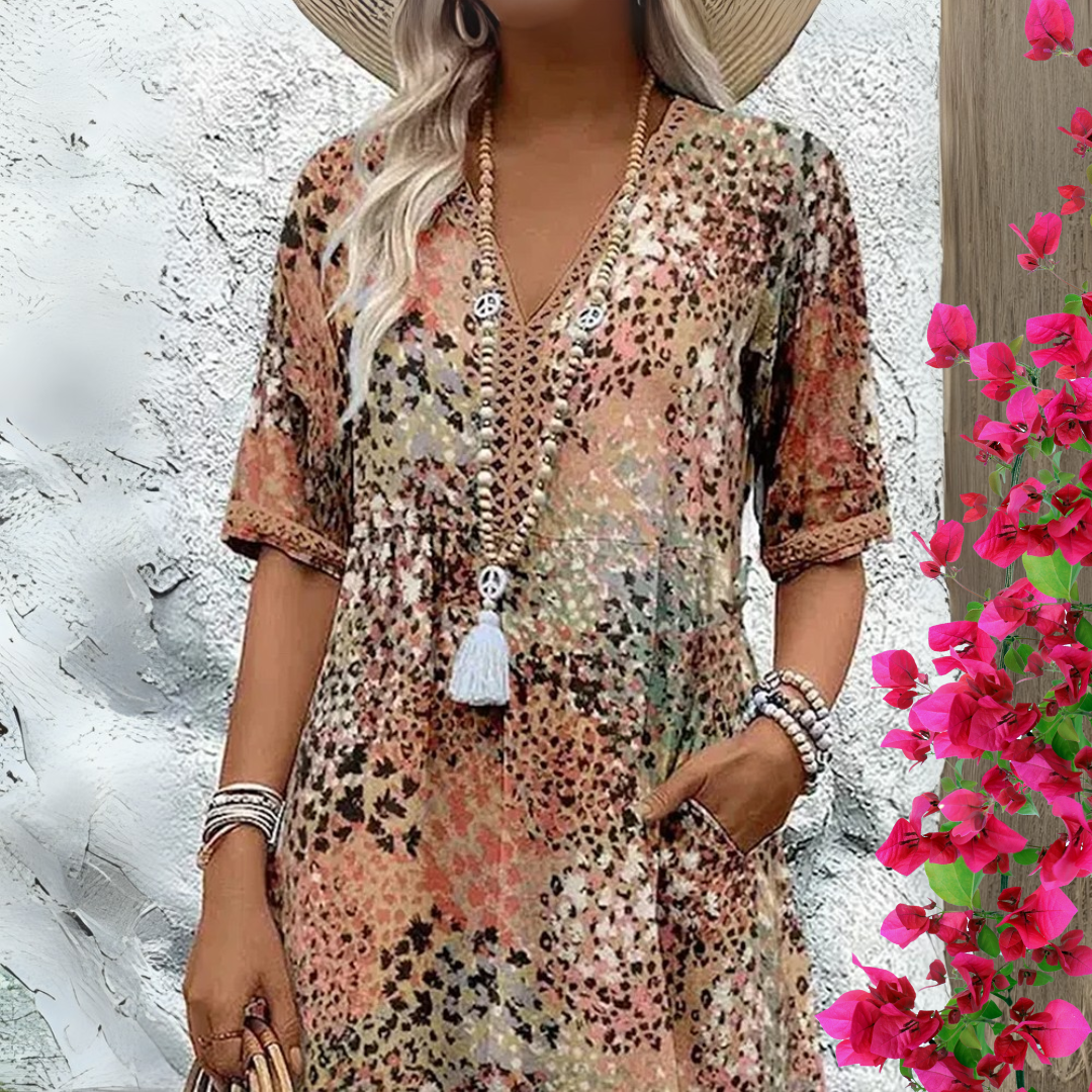 Zara™ | Chic Bohemian-Style Figure-Enhancing Dress