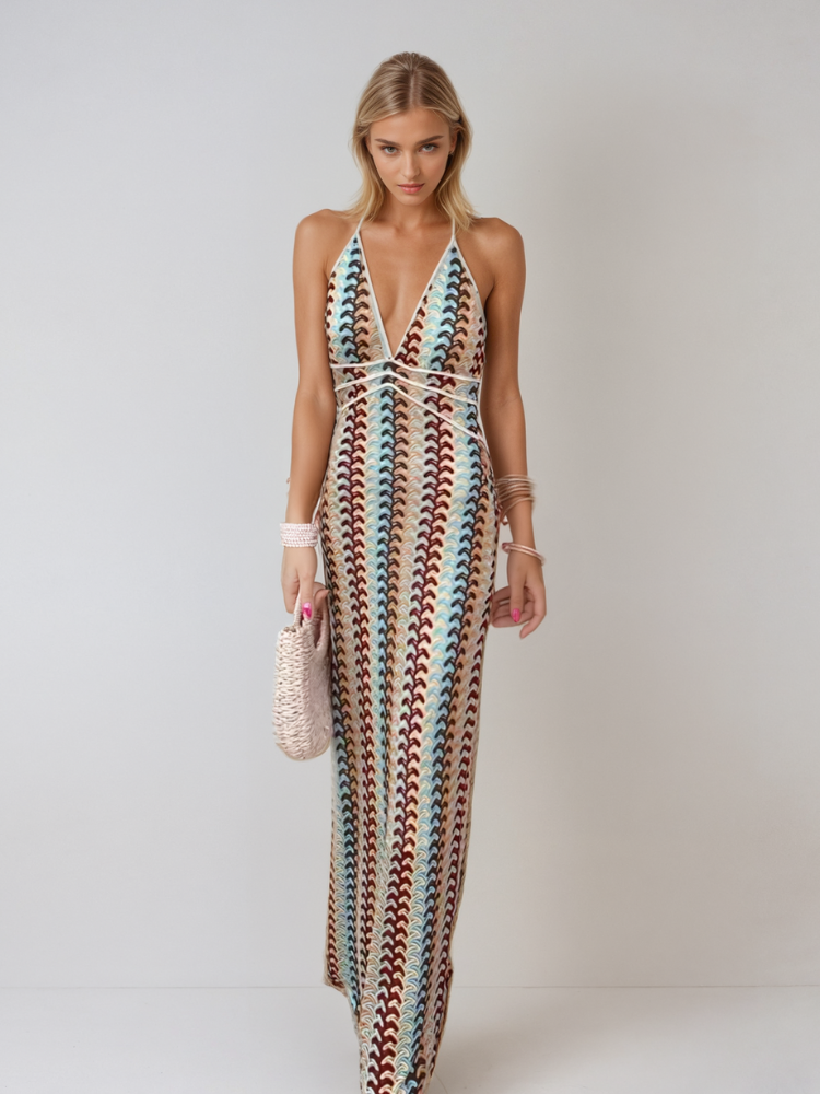 Naama-Lee™ | Strapless Deep V Maxi Gown