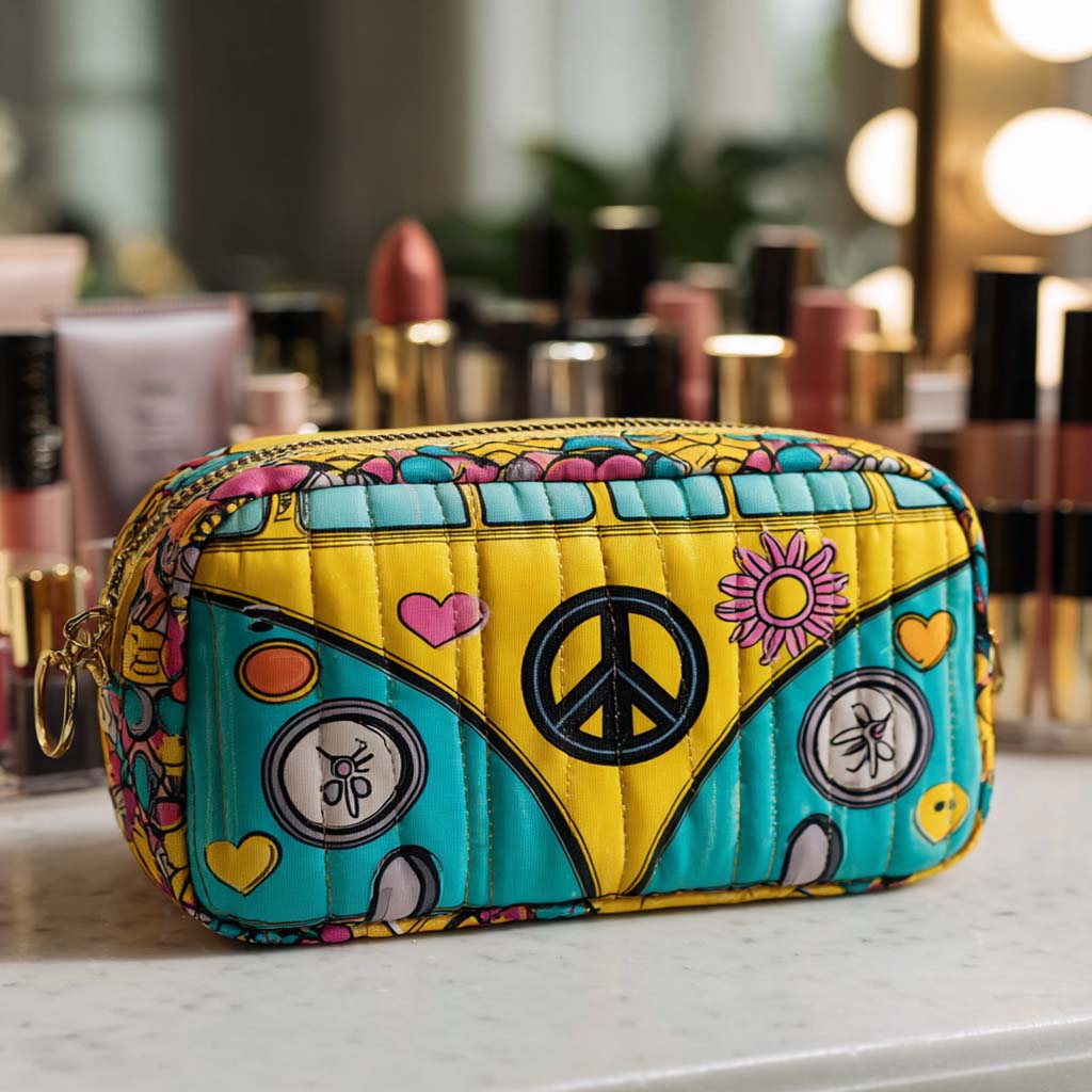 Prue | Peace Van Quilted Cosmetic Bag