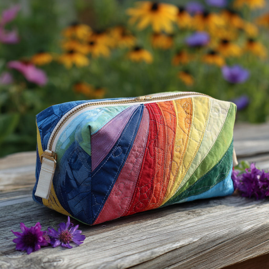 Wren | Fluid Rainbow Quilted Cosmetic Bag