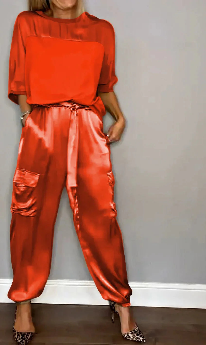 Averielle | Elegant Draped Two Piece Ensemble