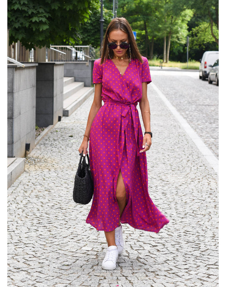 Elena™ | Elegant A-Line Polka Dot Dress