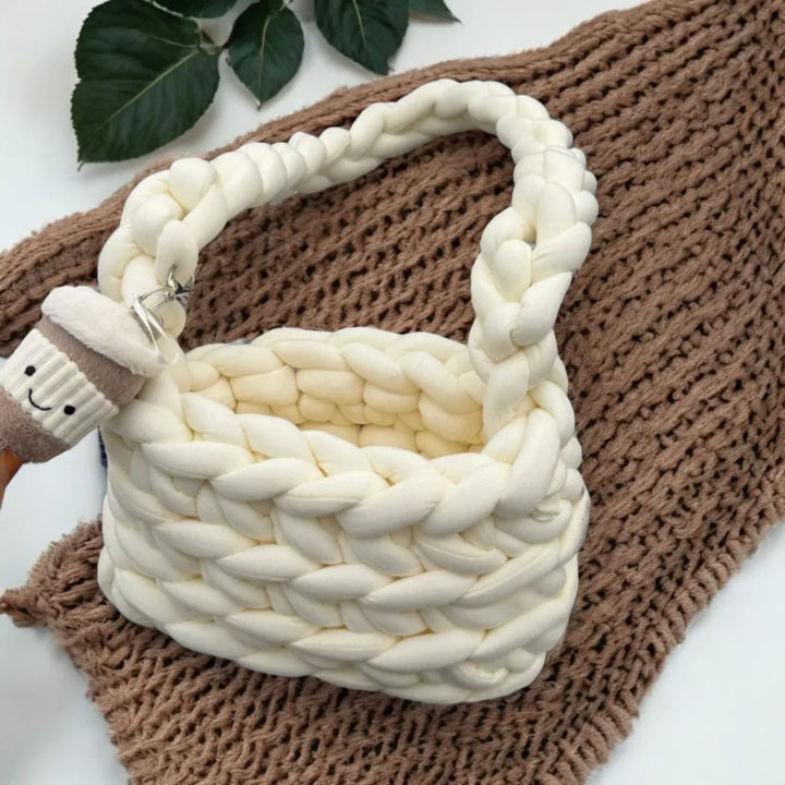 Florence | Baby Blue Chunky Knit Bag