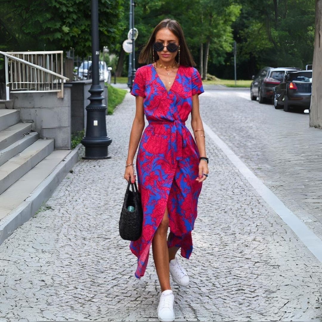 Elena™ | Elegant A-Line Polka Dot Dress