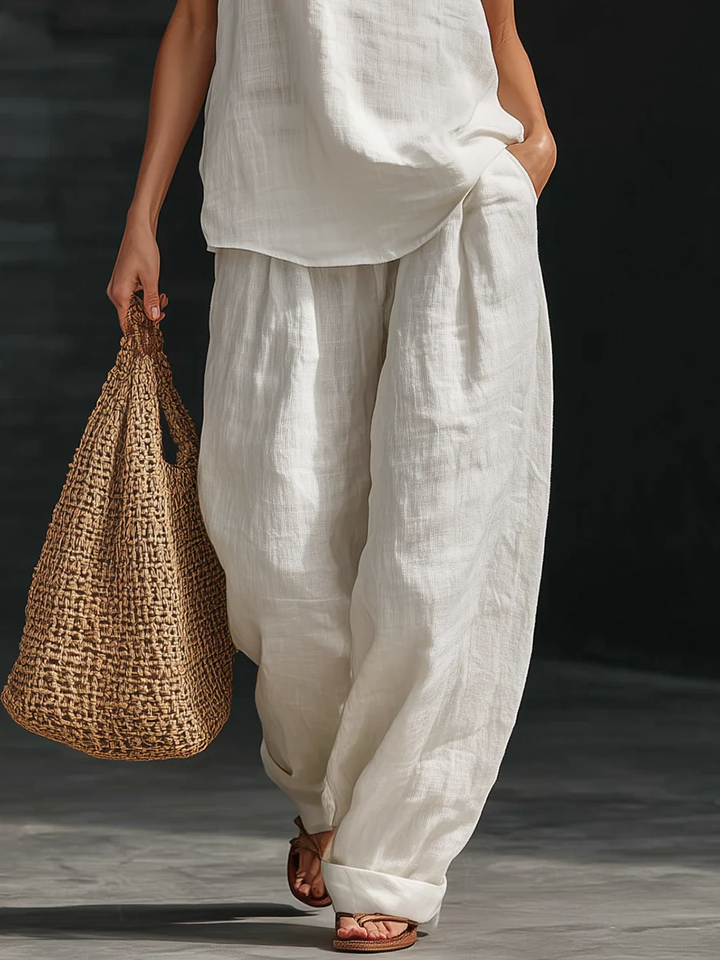 Zoë™ | Sleeveless Ensemble with Flared Trousers