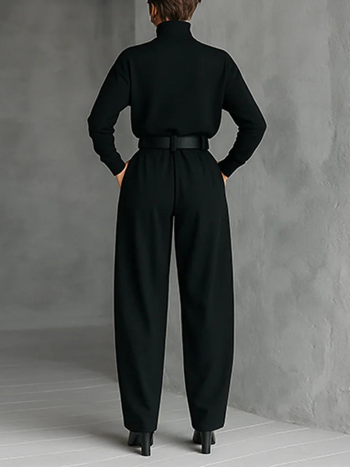 Emma™ | Navy Blue 2-Piece Ensemble with Sash