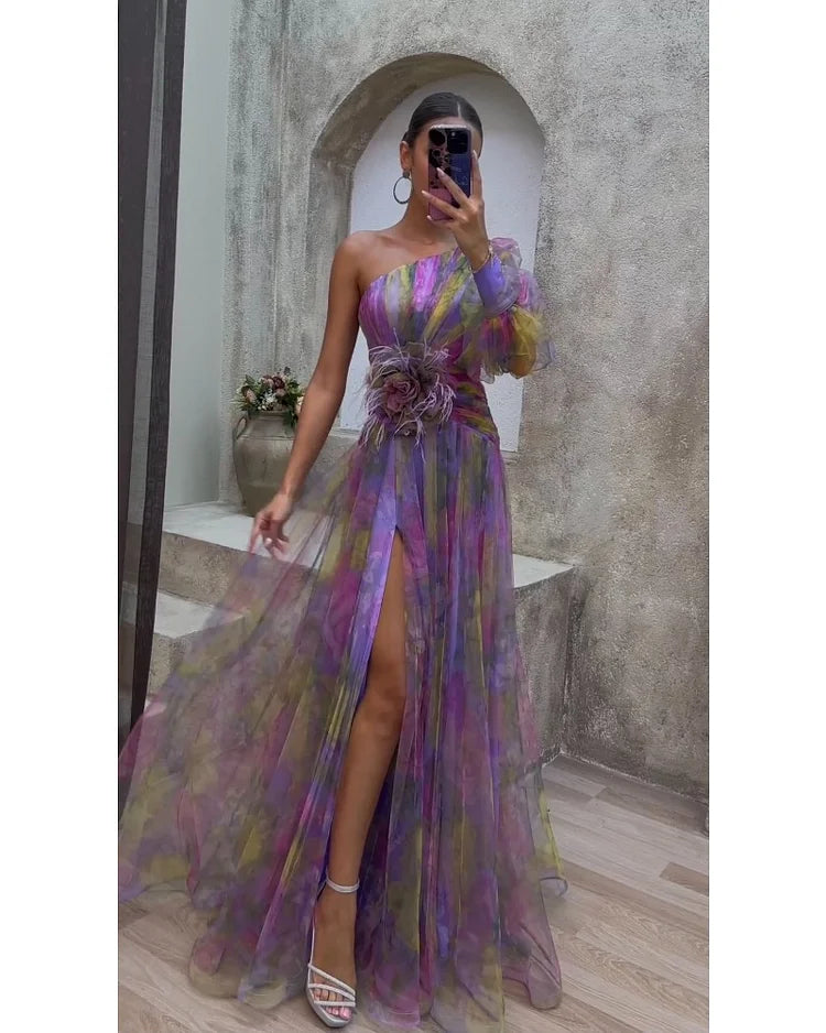 Orit™ | Off-Shoulder High Slit Evening Gown