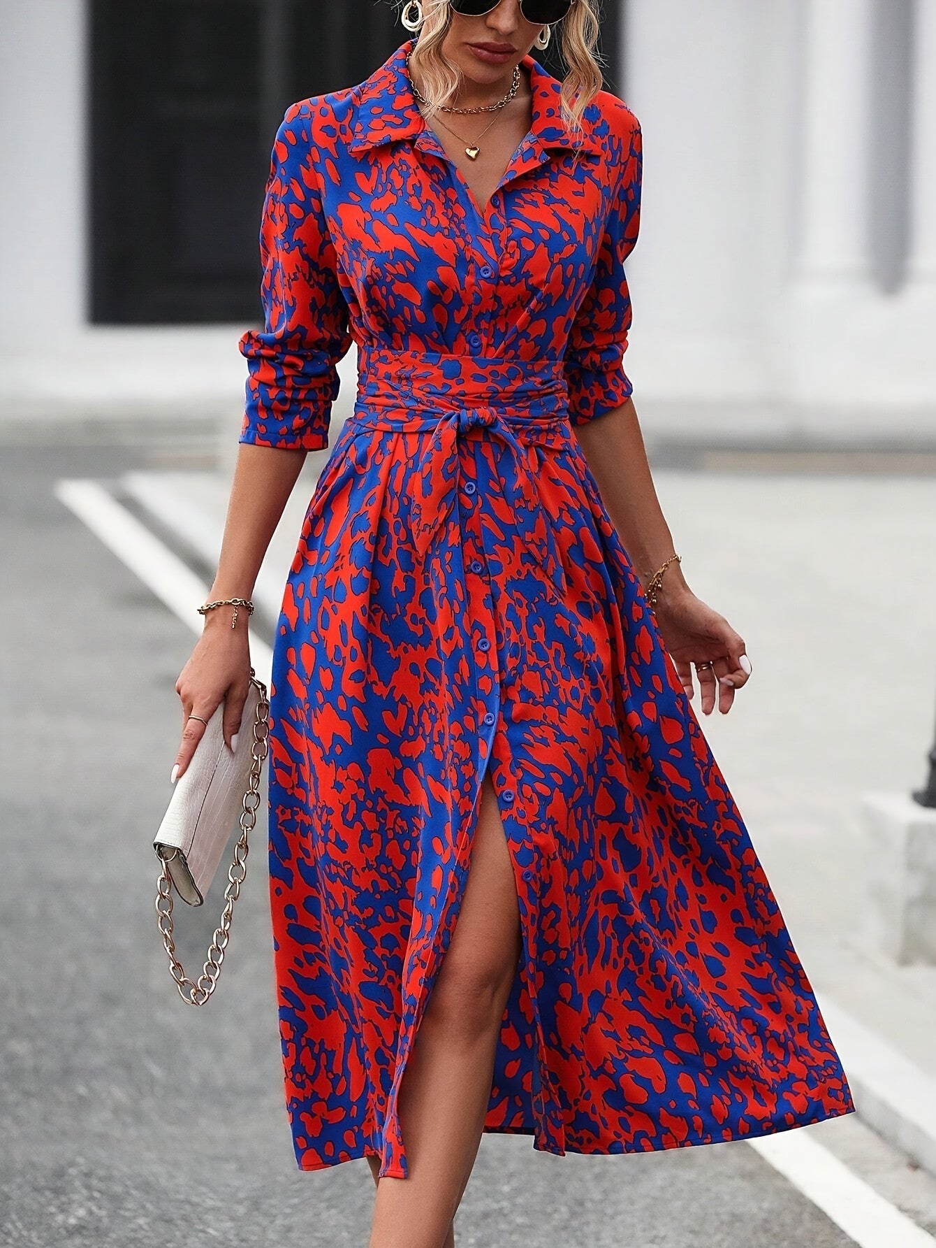 Zafira™ | Abstract Pattern Shirt Dress